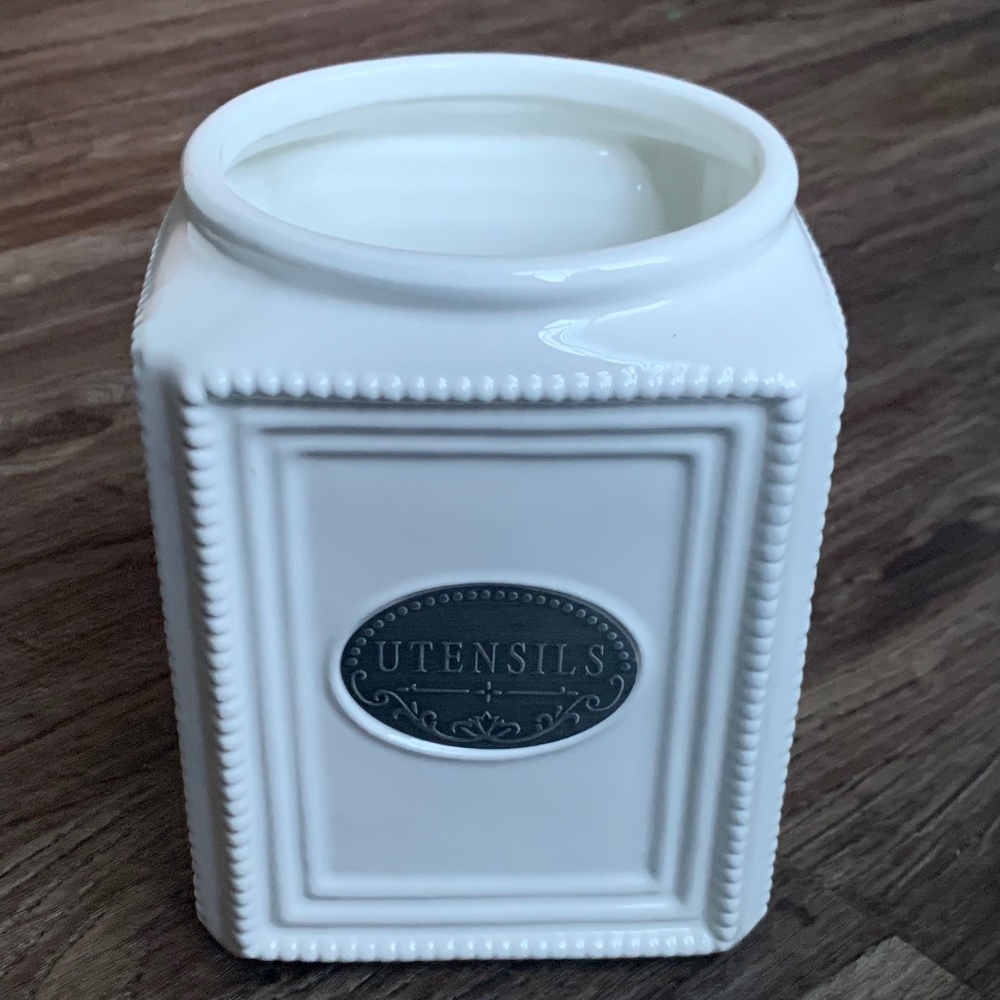 THL “Utensils” Shabby Chic Ceramic Crock